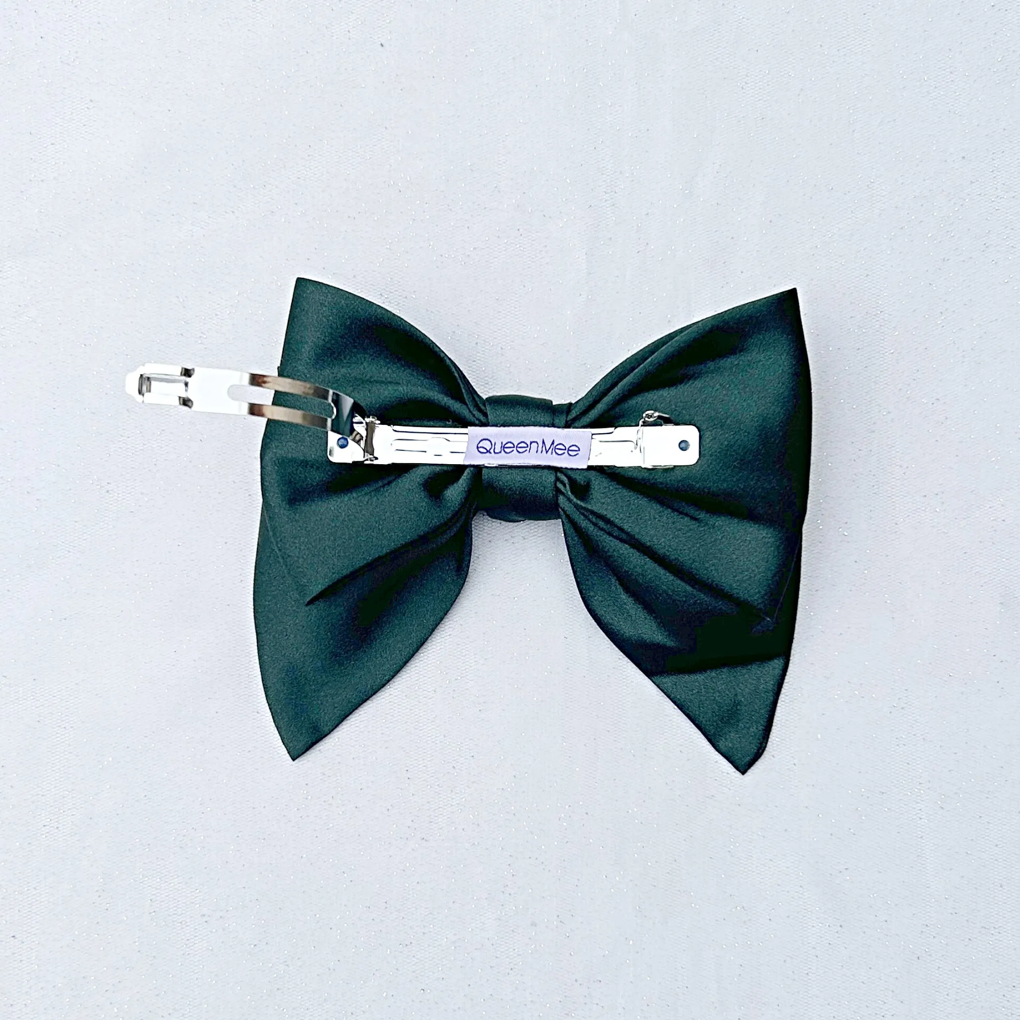 Green Satin Hair Bow Green Hair Clip