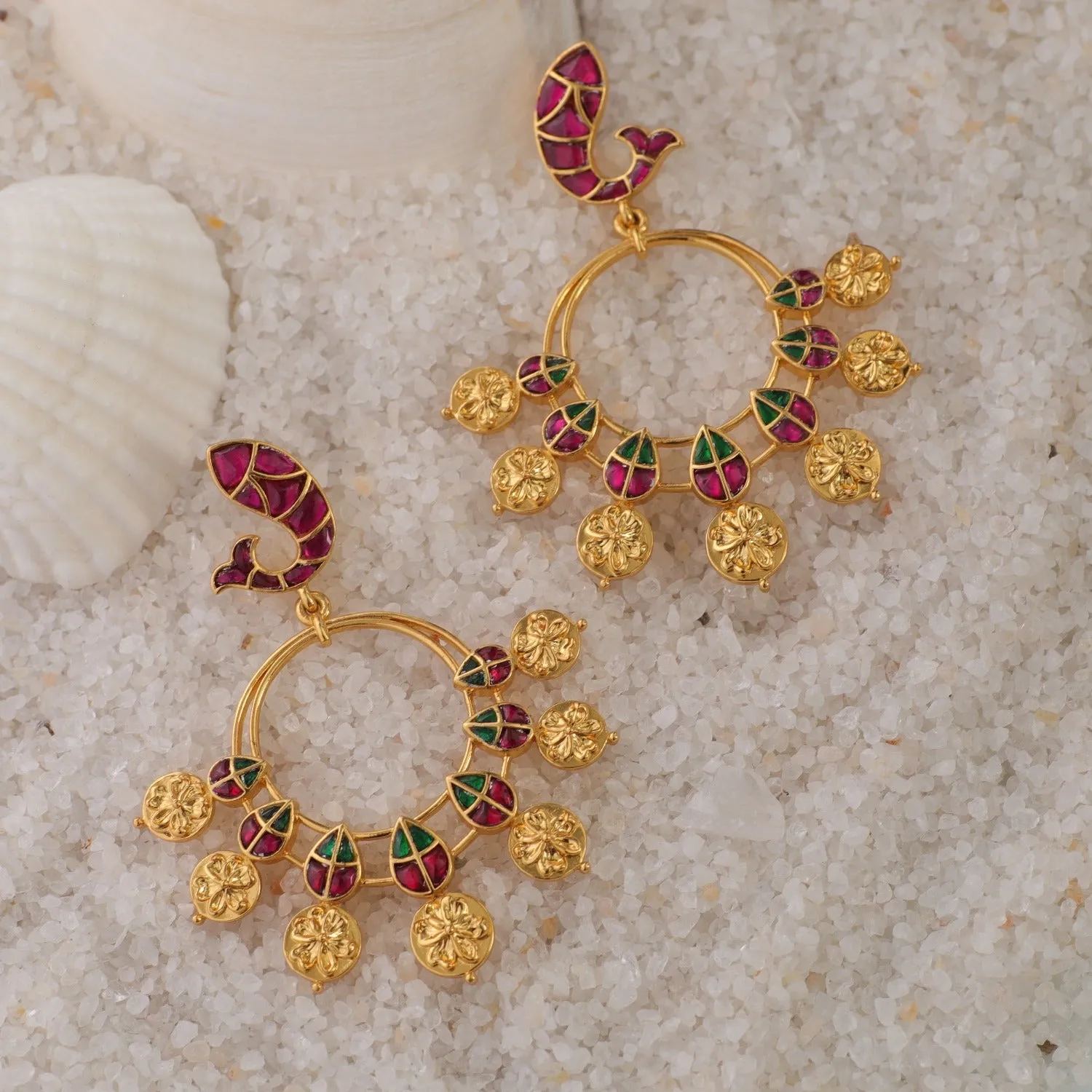 Matsya Statement Silver Dangle Earrings