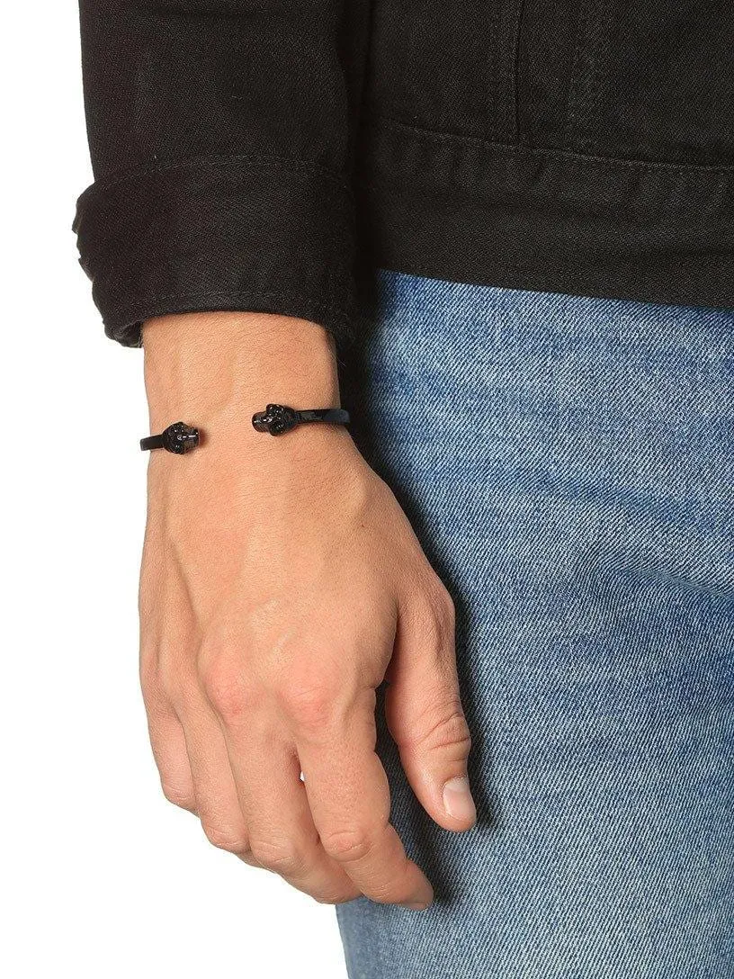 Men's Black Skull Bangle