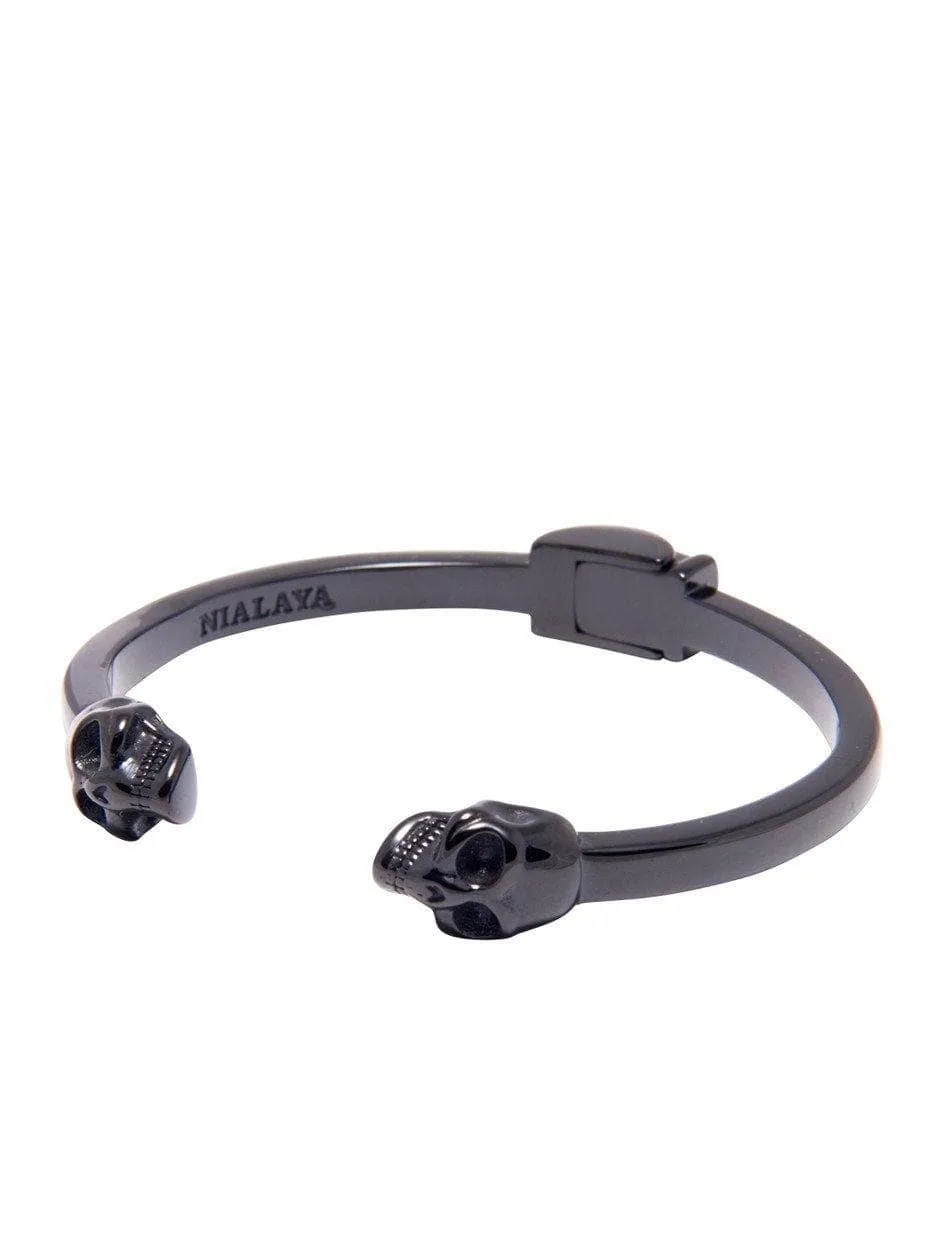 Men's Black Skull Bangle