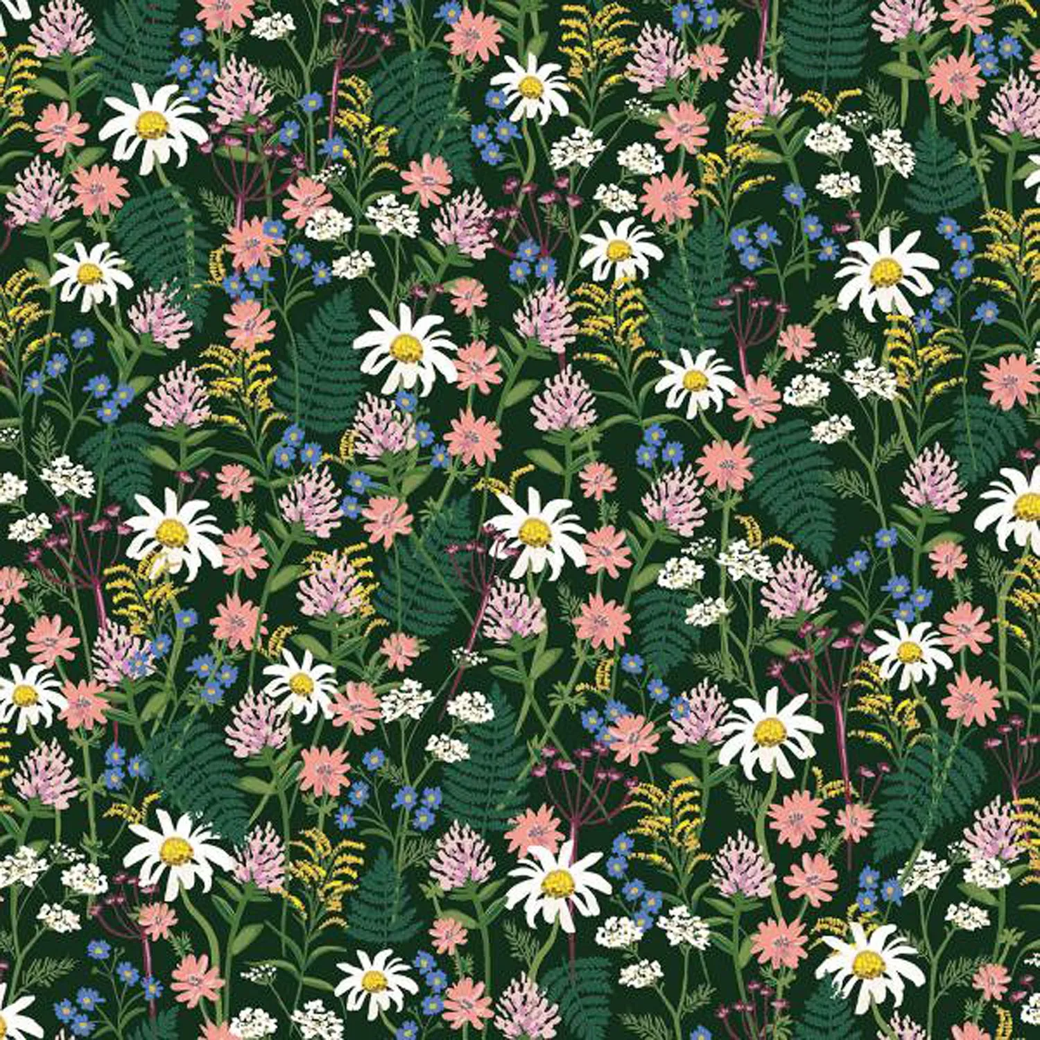 Men's Necktie / Wildflowers In Hunter