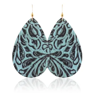 Mila Teardrop Leather Earrings