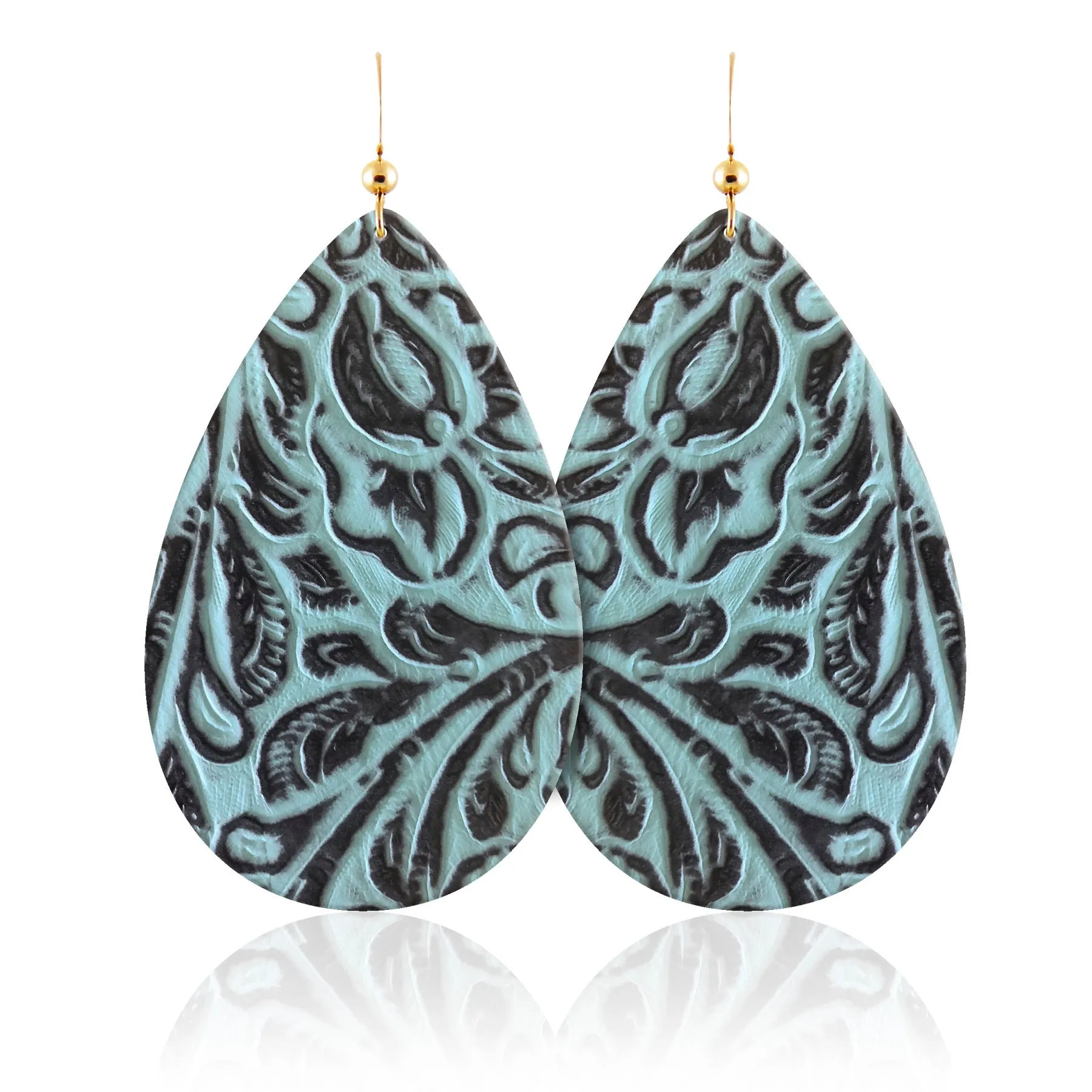 Mila Teardrop Leather Earrings