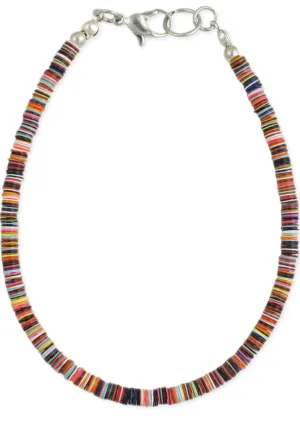 Multi Color Sequin Heishi Anklet