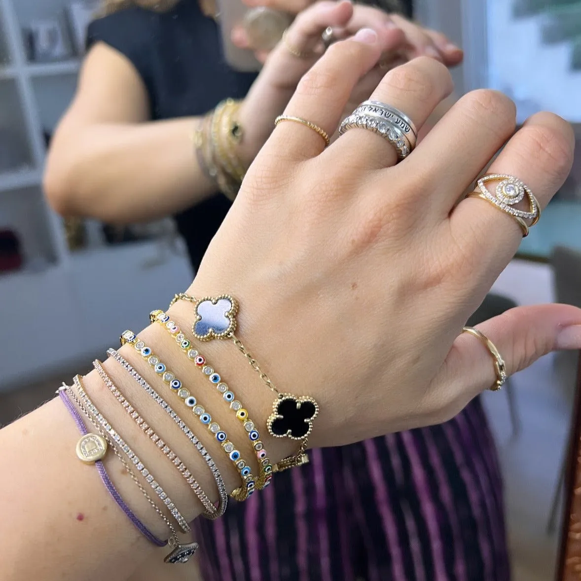 Multicolor Evil Eye Tennis Bracelet