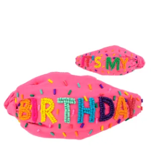 MY BIRTHDAY Headband Pink