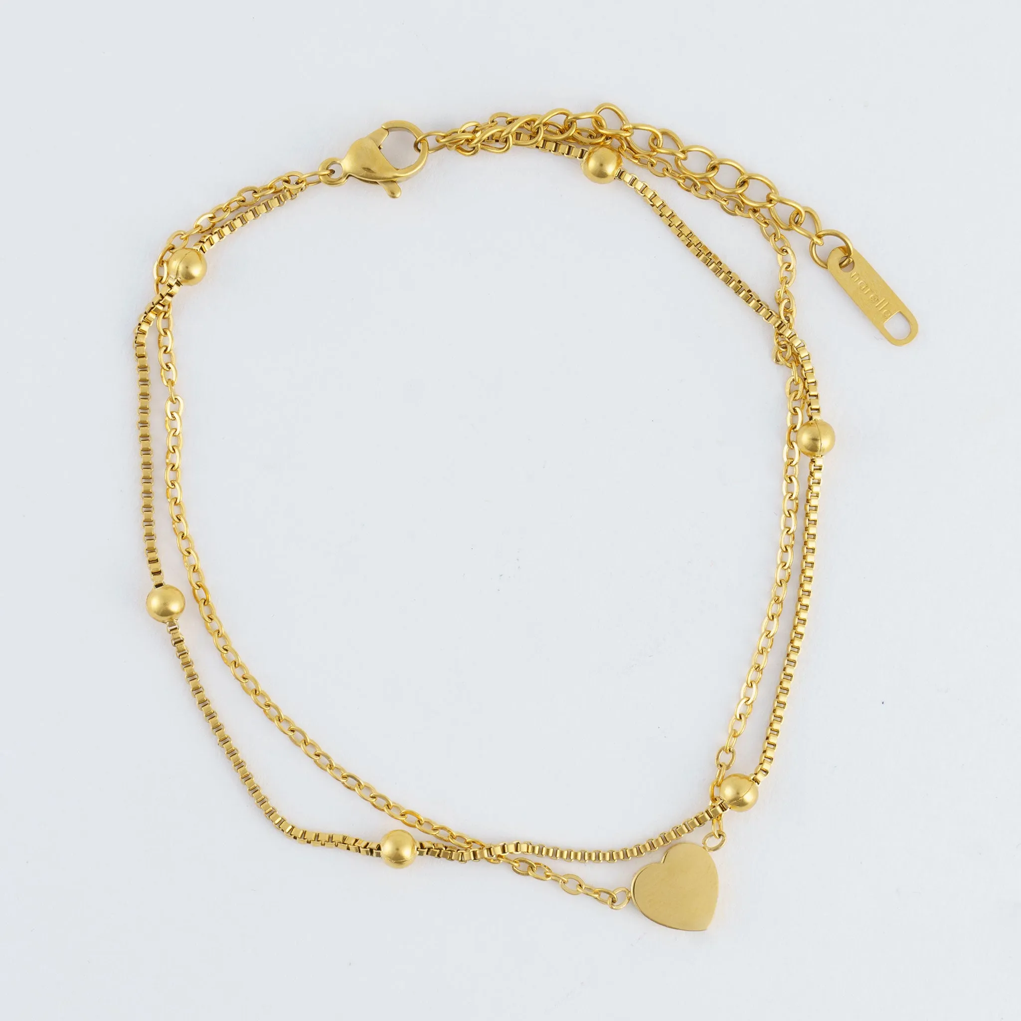 Narelle Waterproof Multi Row Heart Anklet