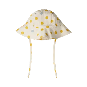 NATURE BABY - CRINKLE MUSLIN SUNHAT: SUMMER POLKA DOT PRINT