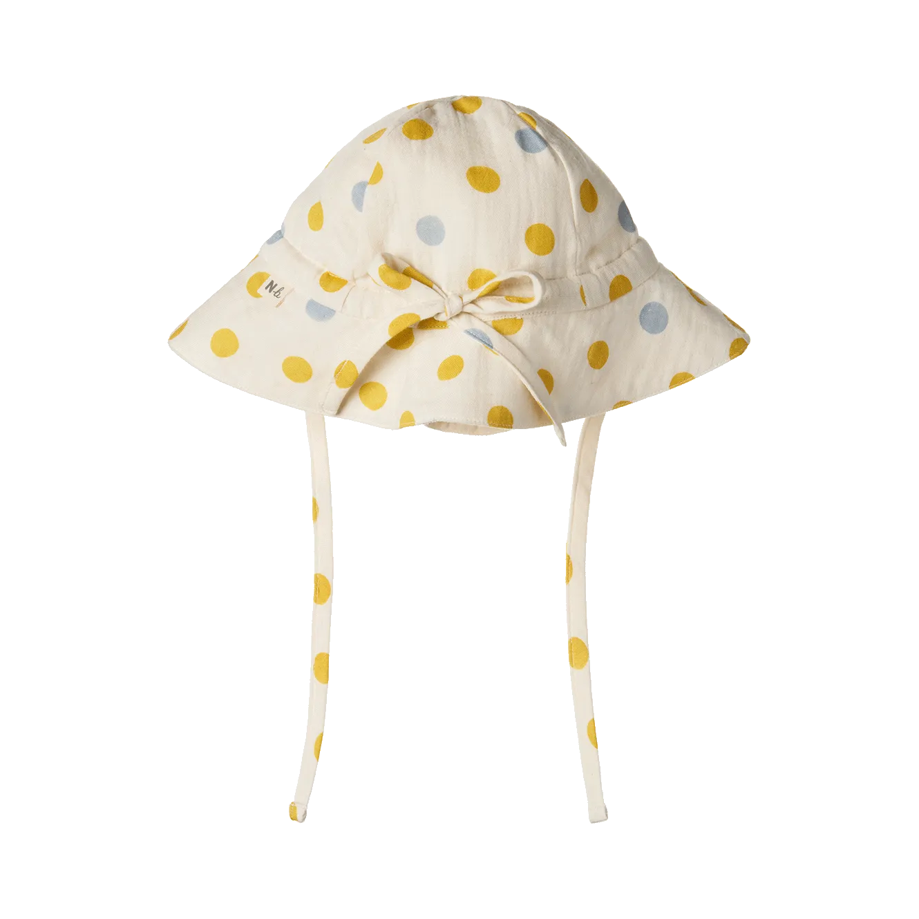 NATURE BABY - CRINKLE MUSLIN SUNHAT: SUMMER POLKA DOT PRINT