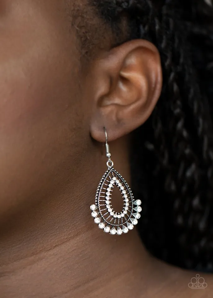 Paparazzi Earring ~ Castle Collection - White