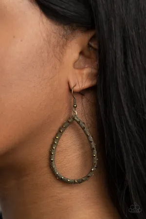 Paparazzi Earring ~ Standout Sparkle - Brass