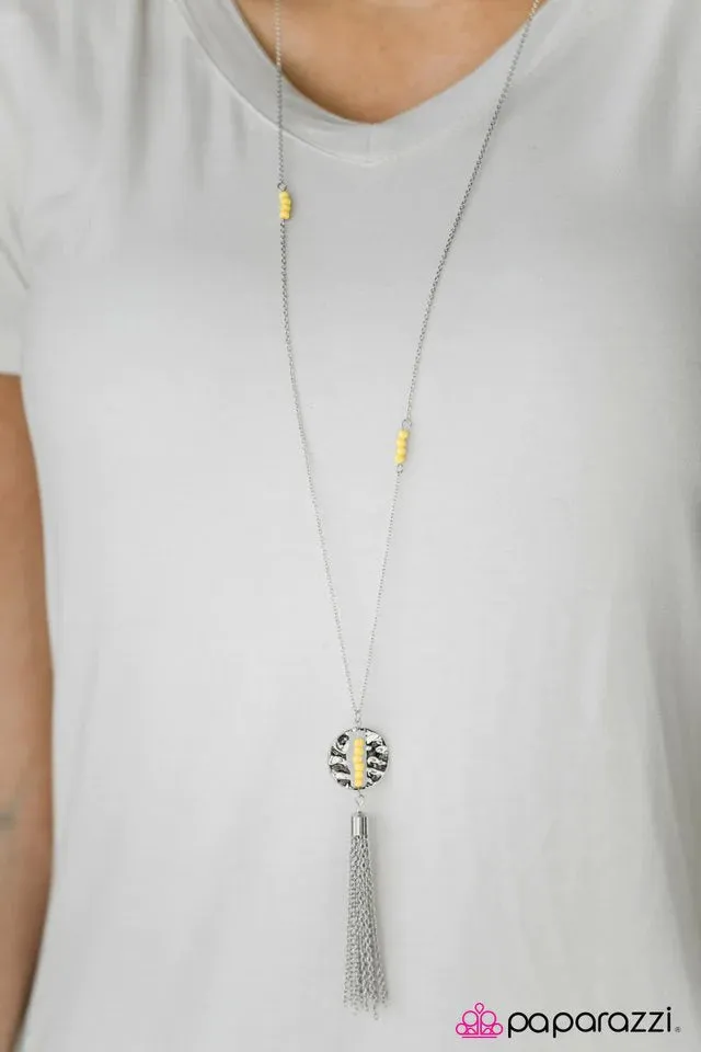 Paparazzi Necklace ~ Extraordinary Explorer - Yellow