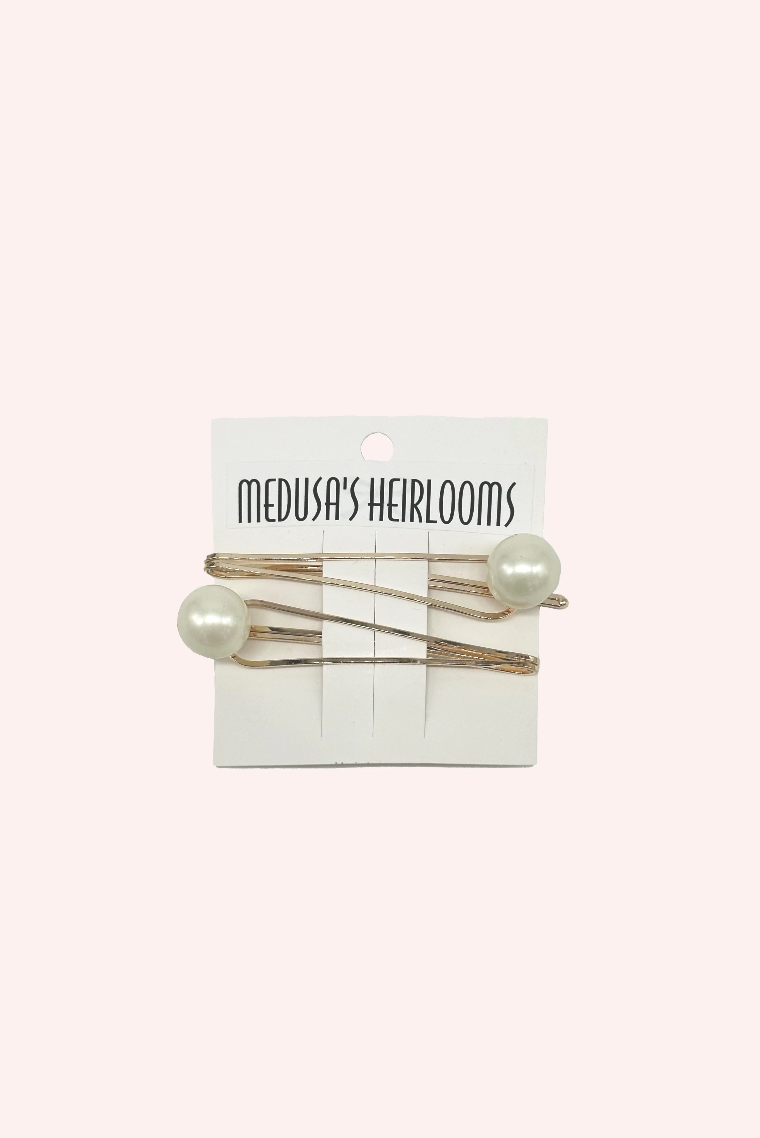 Pearl Accent Bobby Pin Pair Gold