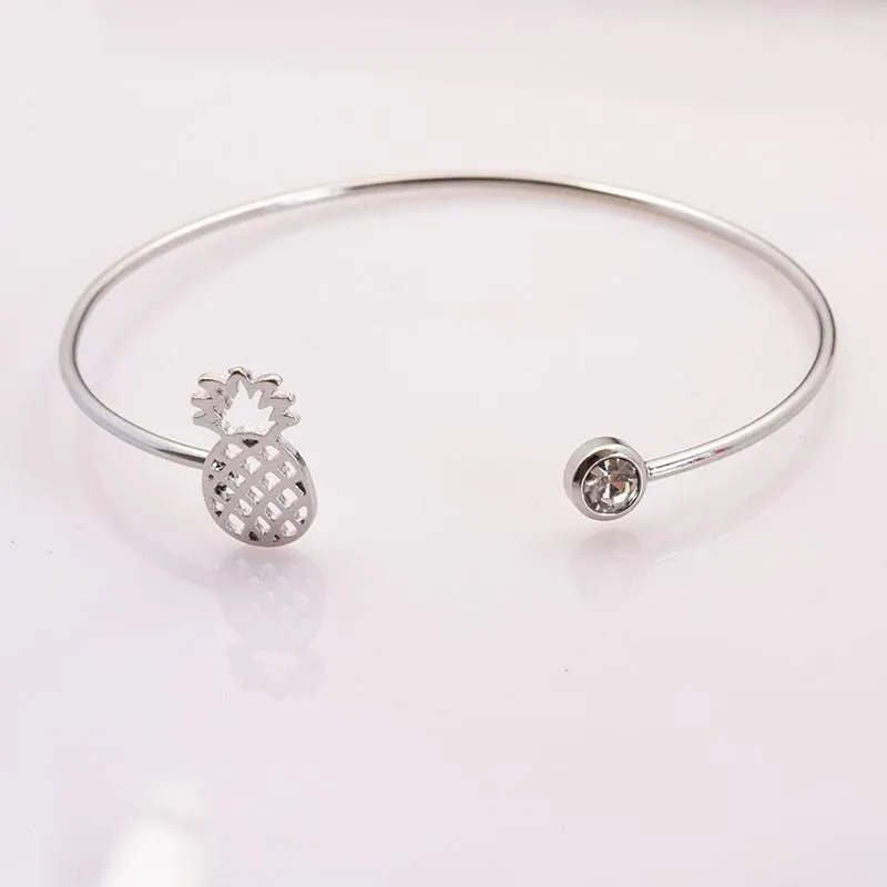 Pineapple Cuff Bangle - Gold or Silver Plated