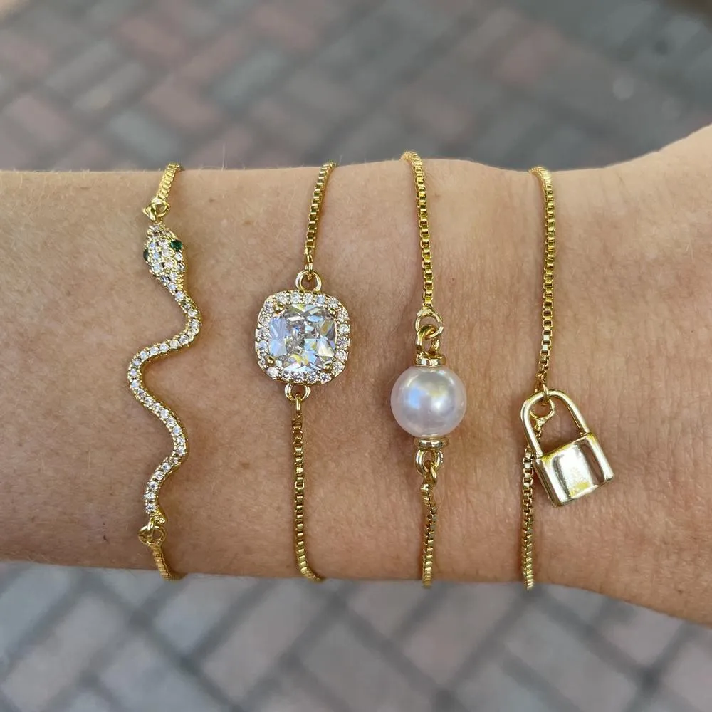 Presley Gold Snake Slider Bracelet