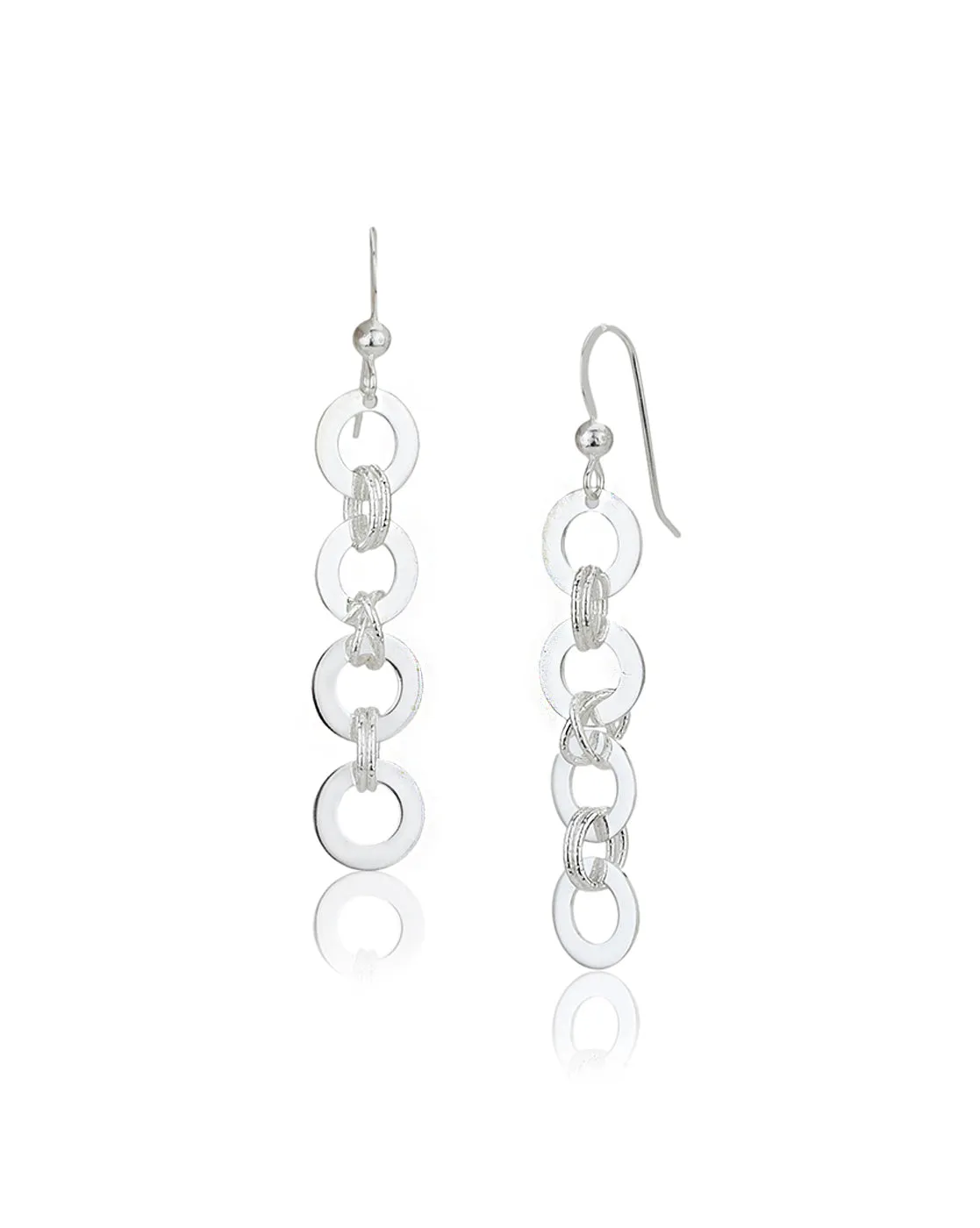 Rhodium Plated Tasselled Contemporary Drop Earring For Women