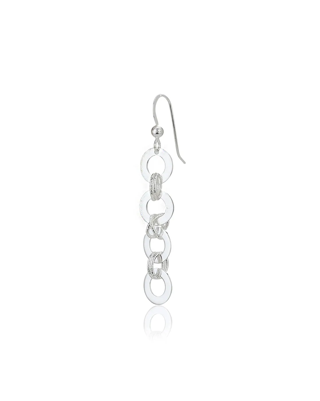 Rhodium Plated Tasselled Contemporary Drop Earring For Women