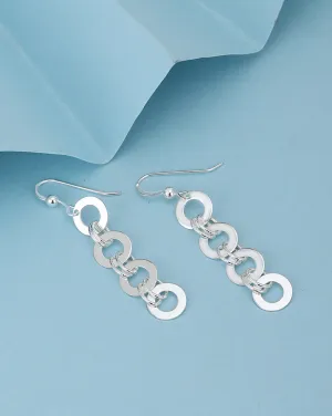 Rhodium Plated Tasselled Contemporary Drop Earring For Women