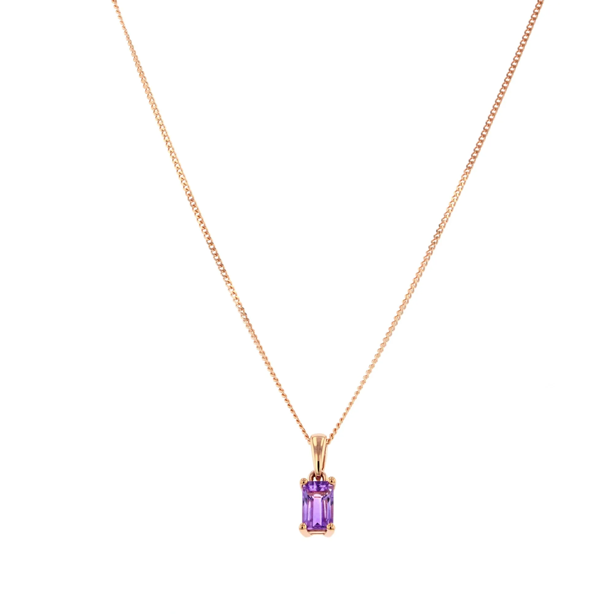 Rosa Mer 0.35ct Amethyst Pendant | 9K RoseGold
