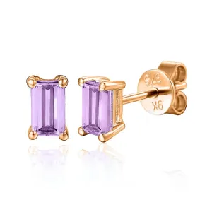 Rosa Mer 0.58ct Amethyst Stud Earrings | 9K Rose Gold