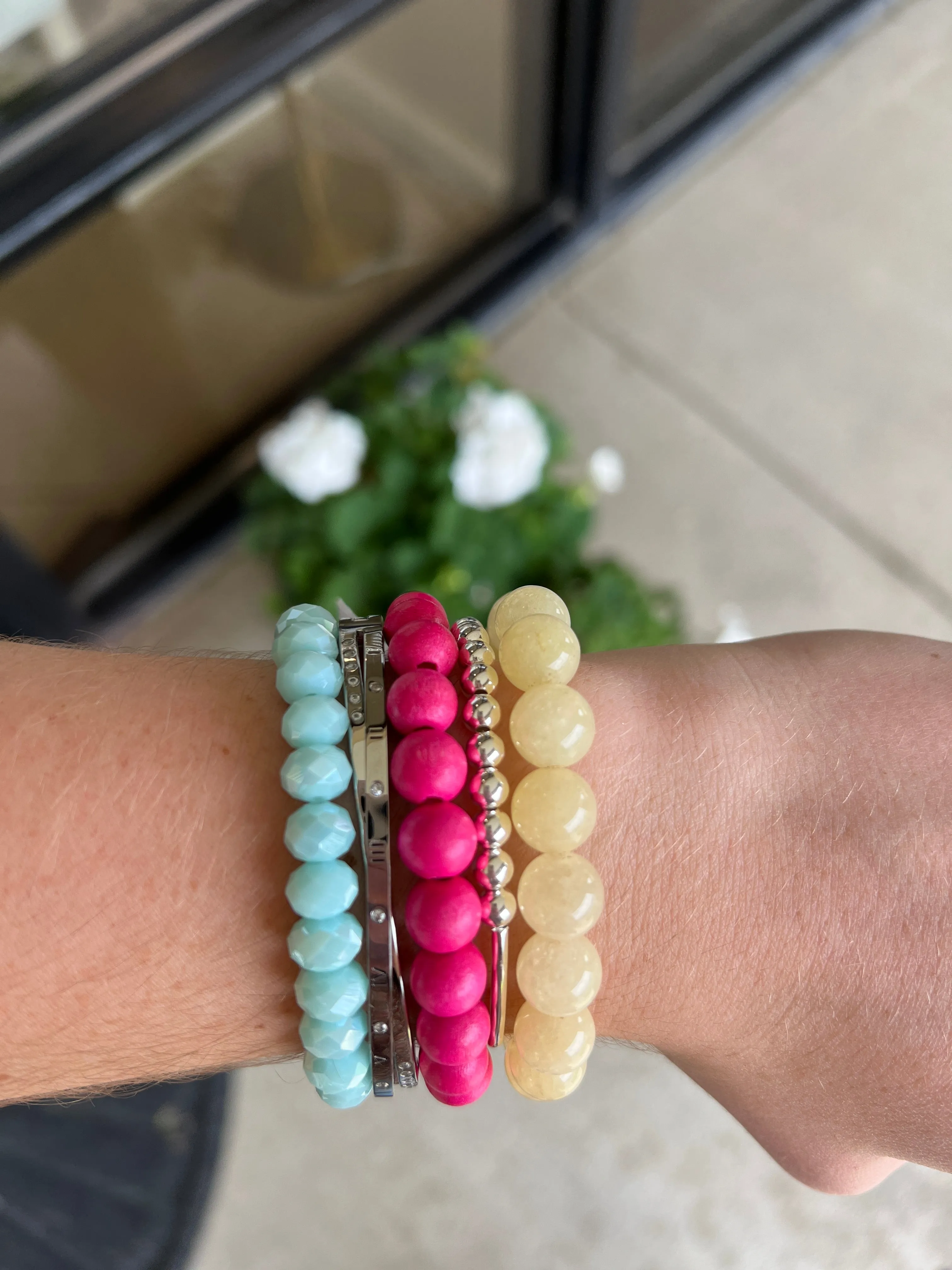 Shocking Pink Wood 8mm Bracelet