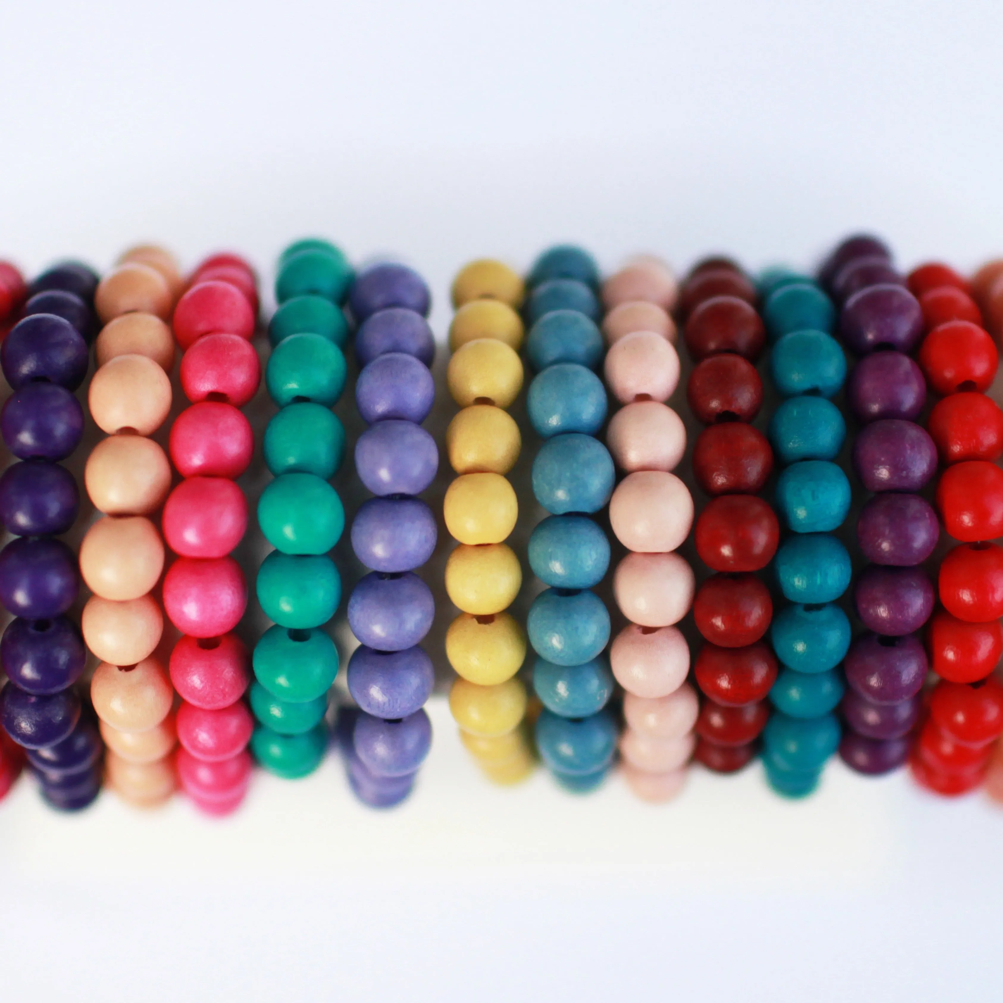 Shocking Pink Wood 8mm Bracelet