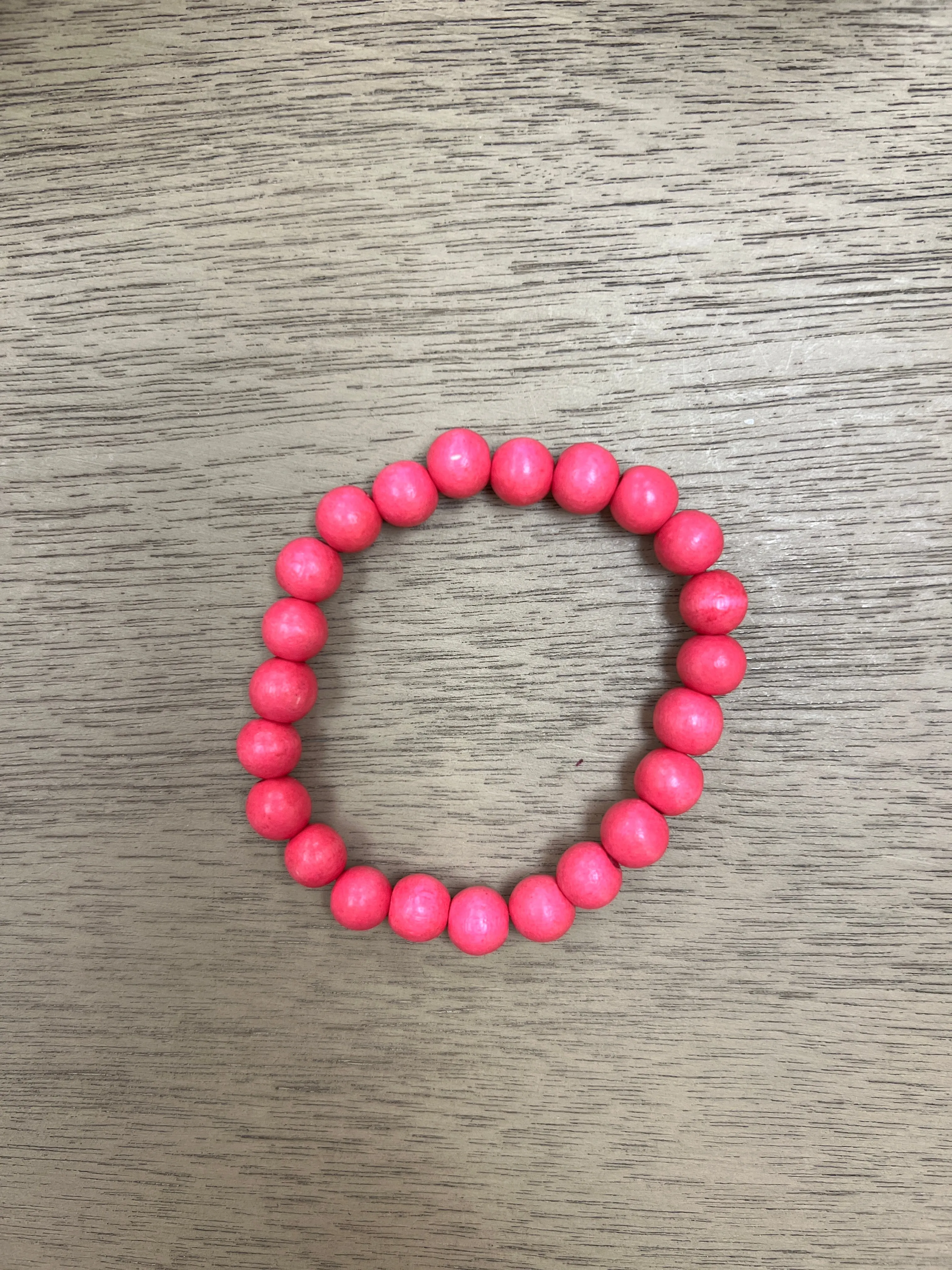 Shocking Pink Wood 8mm Bracelet
