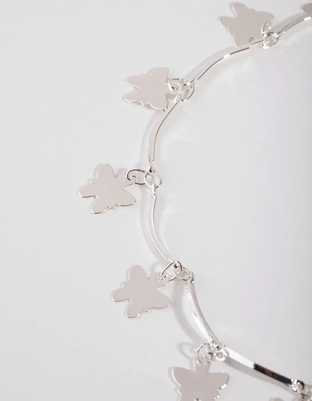 Silver Butterfly Charm Anklet
