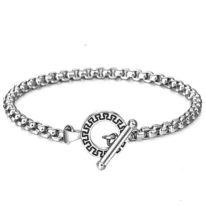 Silver Cuban Link Chain Mens Stainless Steel Bracelets