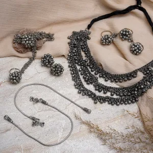 Teejh Akshika Silver Oxidised Jewelry Gift Set