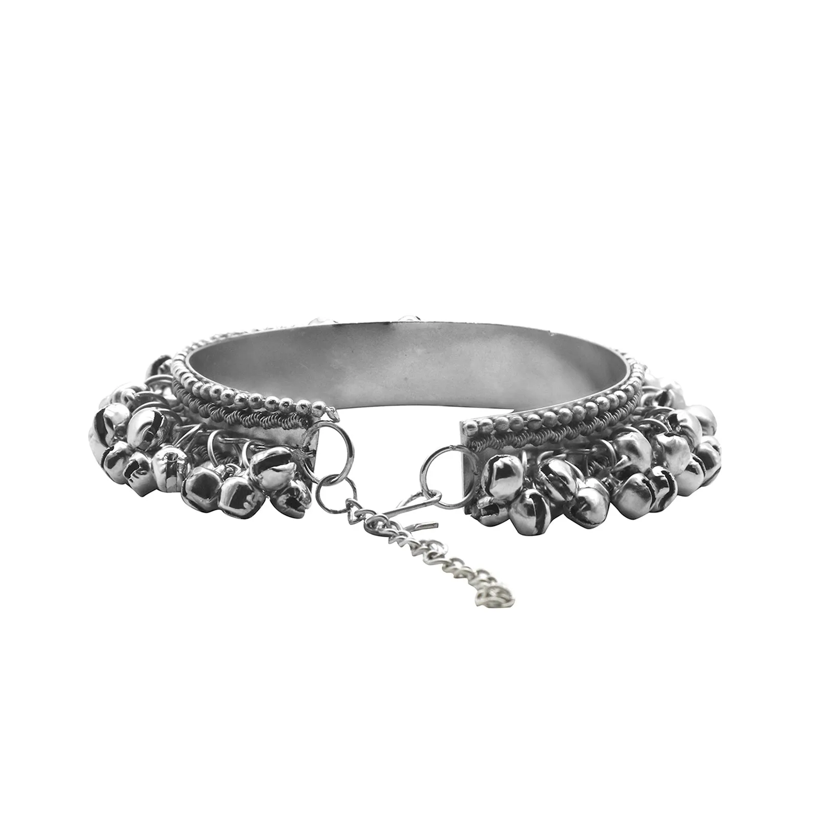 Teejh Gouri Metallic Ghungroo Silver Oxidized Jewelry Gift Set