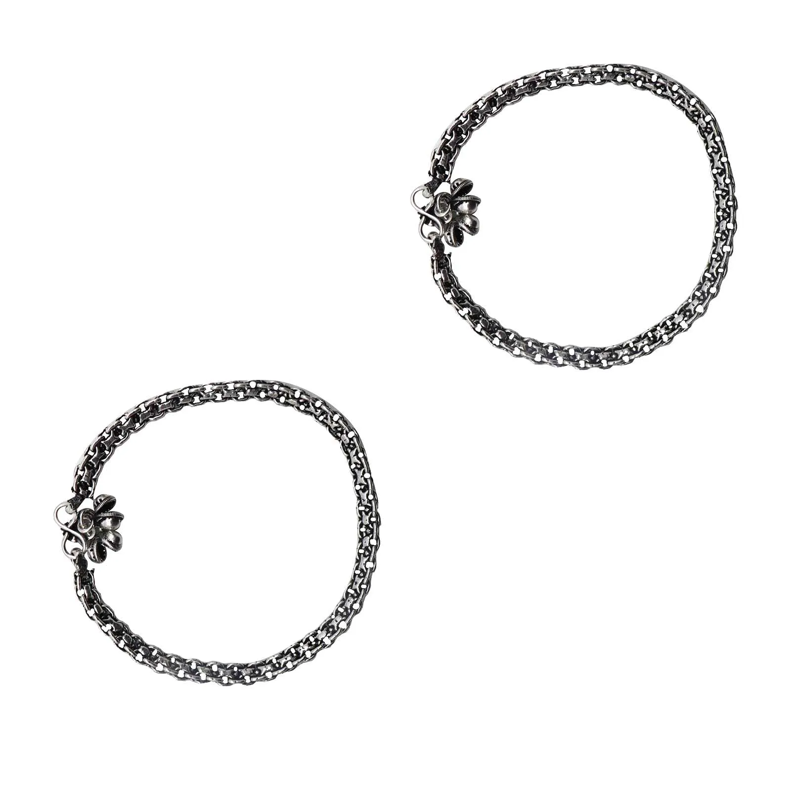 Teejh Gouri Metallic Ghungroo Silver Oxidized Jewelry Gift Set