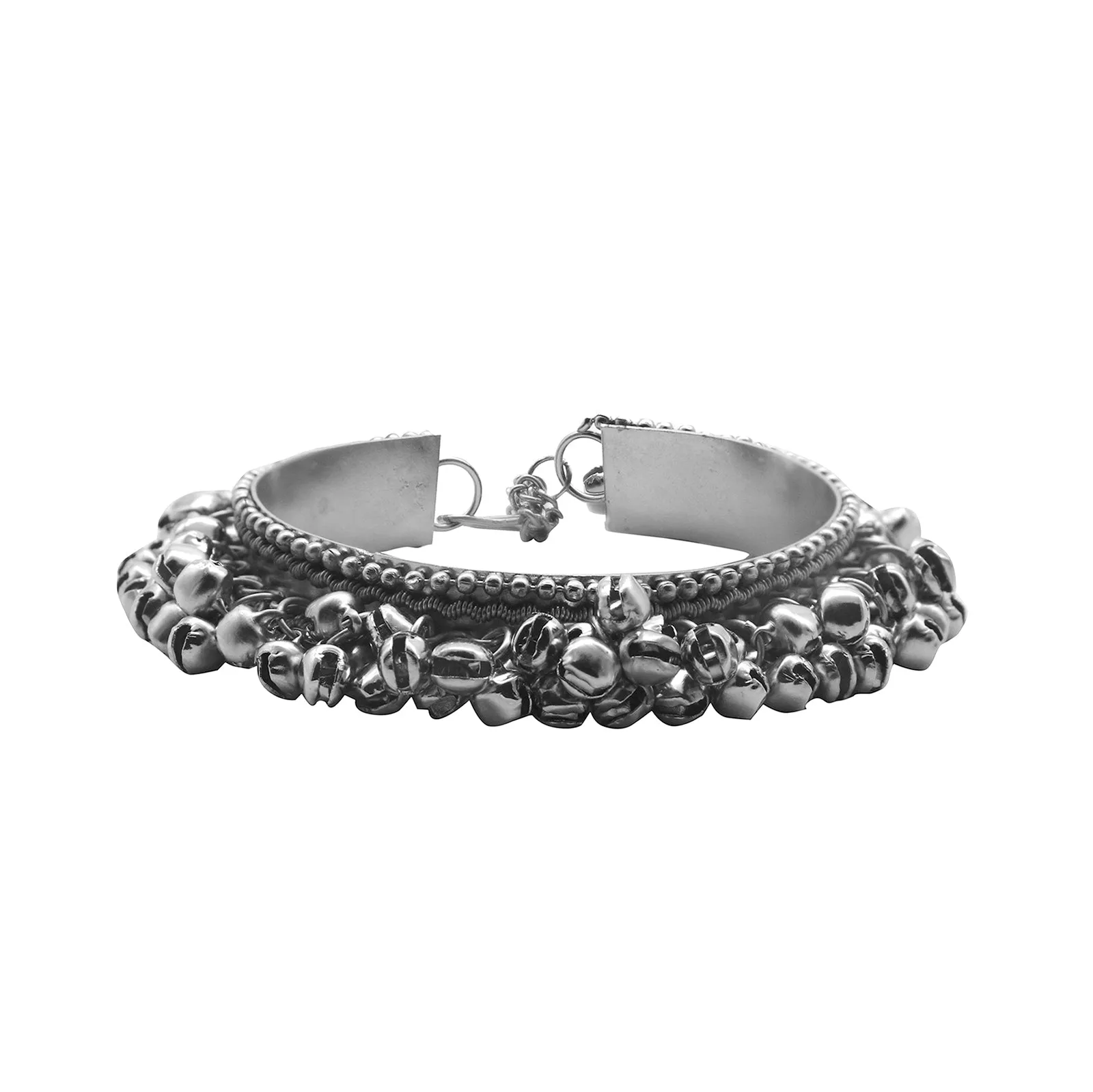 Teejh Gouri Metallic Ghungroo Silver Oxidized Jewelry Gift Set