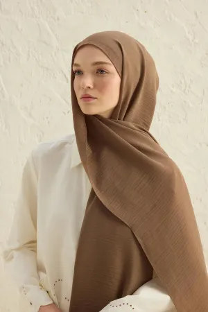 Textured Crepe Scarf Mocha