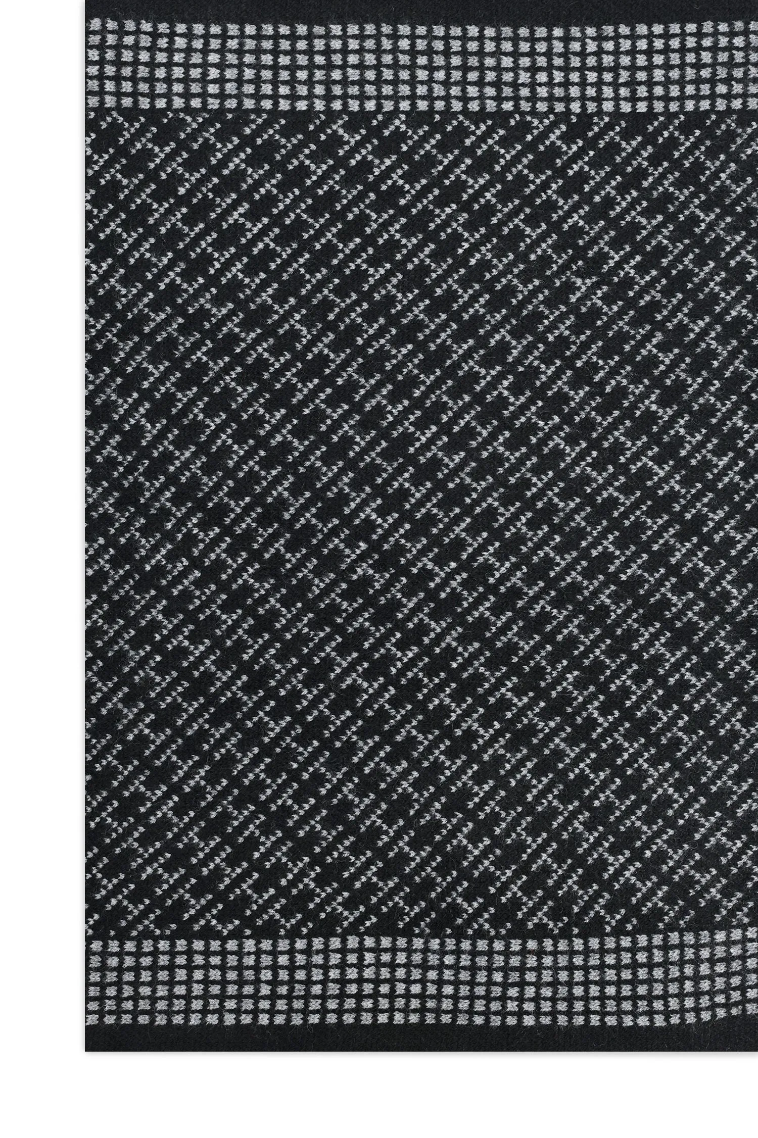 TEXTURED GRID KNIT SCARF-BLACK