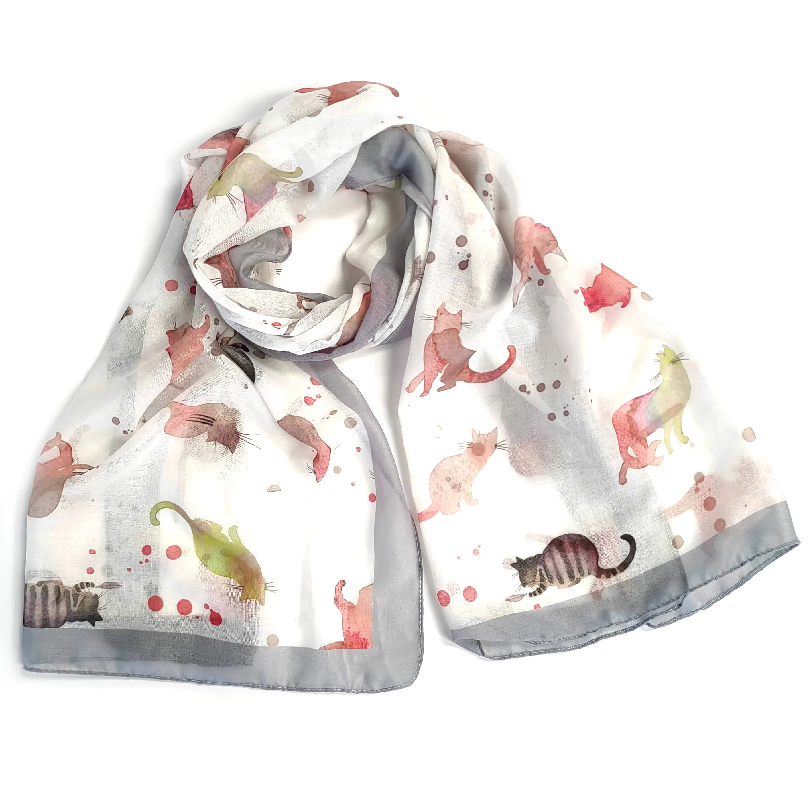 Watercolour Cat Scarf