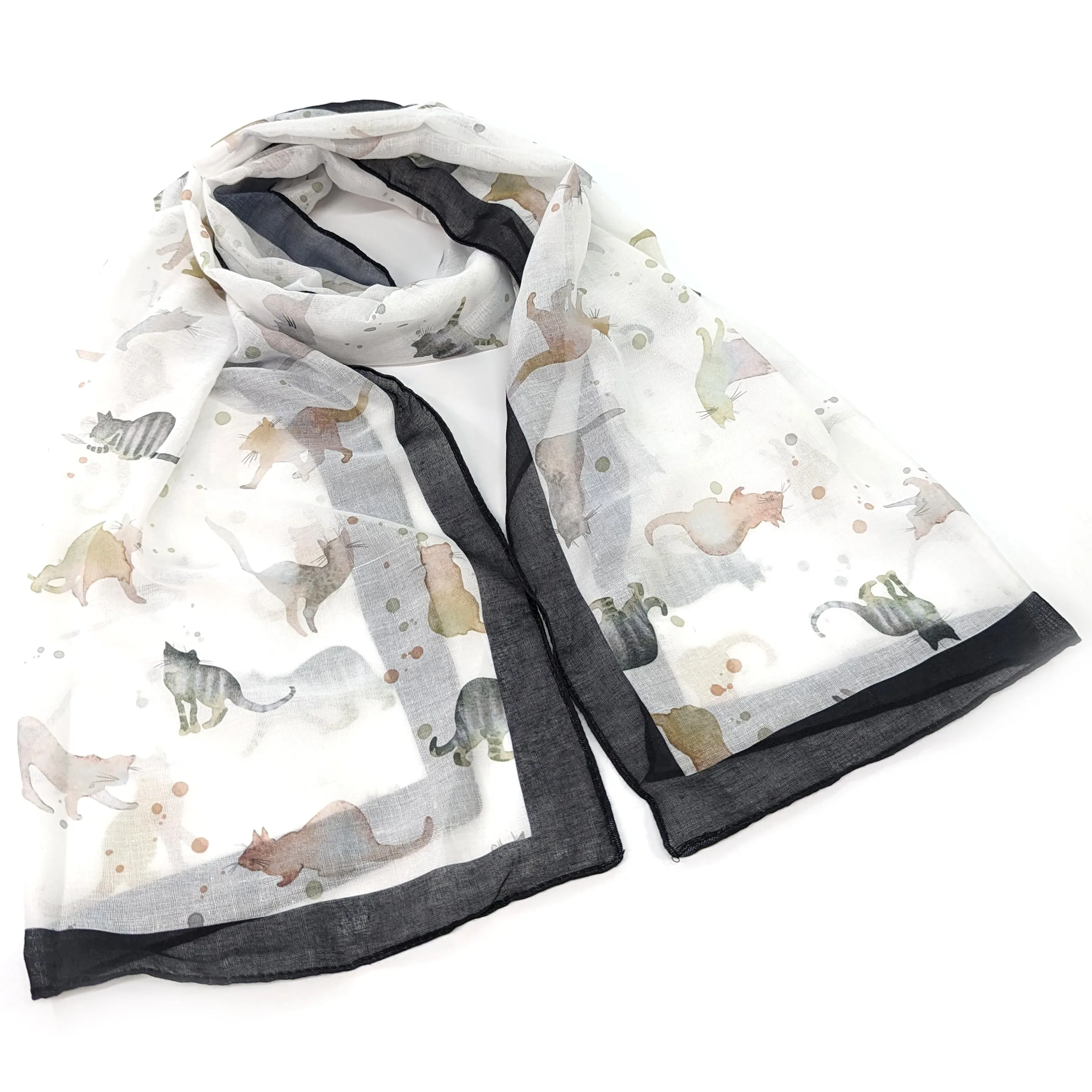 Watercolour Cat Scarf