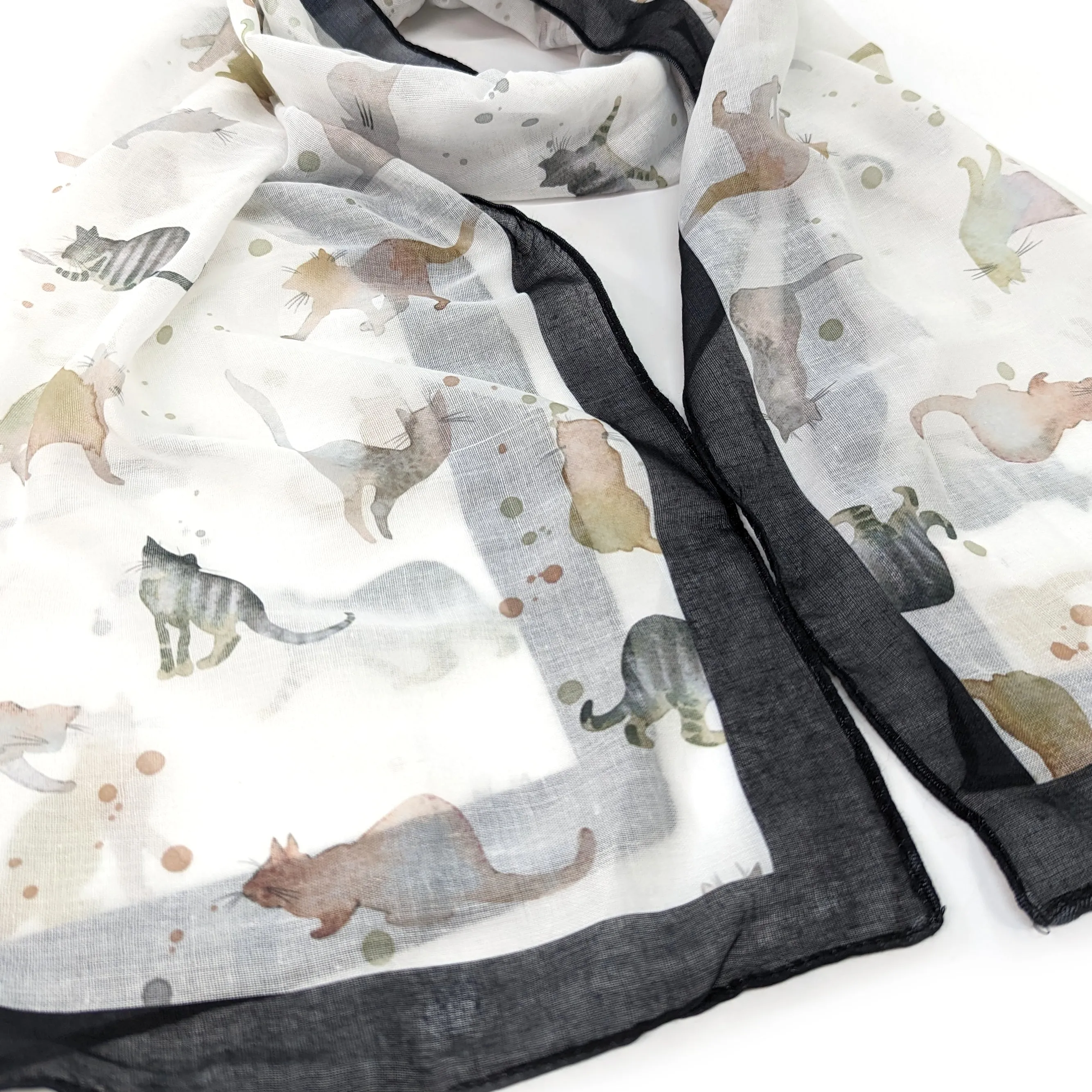 Watercolour Cat Scarf