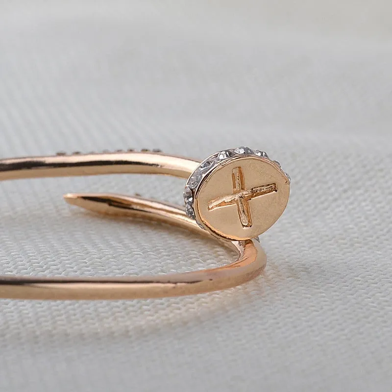 Women Bangles Bracelet Ladies Female Fashion Trendy Geometric Nail Open Bangles Cuff Jewelry Wedding Party Anniversary Gift